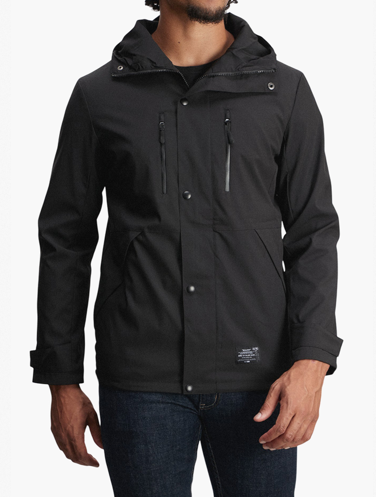 MyRunway | Shop Daily Finery Black Hooded Multi Pocket Utility